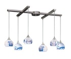 6 Lights Pendant lamp In Satin Nickel and Mountain Glass VT101-6MT