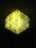 square optic fiber chandelier with crystal pendant in rainbow color light at the size of 50*50cm