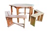 picnic wooden table in garden furniture