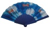 Flower Chinese Fabric bamboo fan