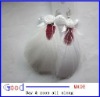 New Elegant Lady White Feather Earring Earrings Ear Dangle Eardrop Drop made in China