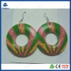 All kinds of pattern wood rounded earrings