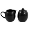 Black Ceramic Two Piece Creamer & Sugar Service Set