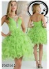 Fashion V-neck beaded green short sexy prom dress