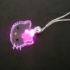 Promotion flashing led light necklace kitty shape