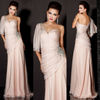 BE151 Hot designer one shoulder silk chiffon beaded floor length evening dress 2013/newest prom dresses