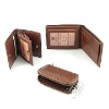 leather gift set of wallet and key holder