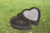 Stone Carving Heart Shape Birdbath