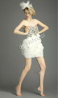 Sexy EG-008 White Sweetheatr-Neck Sleeveless Beaded Hand Made Flower Short-Length Ball Tulle Wedding Dress Bridal Gown