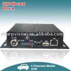 H.264 Standalone operating 4-Channel Mobile DVR for Car