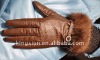 Leather winter glove, fashion leather gloves, mink fur gloves