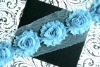 Baby Blue Chiffon Flower Shabby Trim