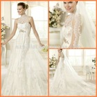 Free Shipping New Satin High collar Lace Fishtail Wedding Dresses 2012 JYWD0568