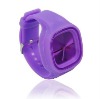 Silicone Rubber Jelly Ion Sports Bracelet Wrist Watch PURPLE