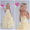 New 2012 loverly beautiful spaghetti strap A-Line sheath appliqued satin latest flower girl dresses