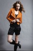 2012 PU washed leather pink leisure jackets / coats for ladies