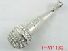 fashion rhinestone microphone charms and pendants