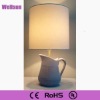 ceramic teapot table lighting with beige cotton cover