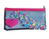 clear PVC pen bag print on it with single zipper