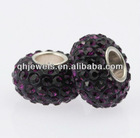 romantic purple glass beads slider beads for making jewelry