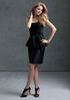 fashion black knee length bridesmaid dress LE1118