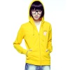 new fashion ladies cotton fleece tops with hoodies