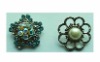 button with pearl stone