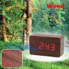 New Classical Red LED Wooden Desktop USB Alarm Clock