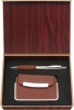 leather business card holder set