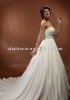 (A6192) Sweetheart Bohemian Chiffon Ruffled Beaded A-line Discount Wedding Gown