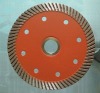 Hot pressed thin turbo saw blade