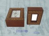 Set/2 wooden and rattan photo storage box with lid