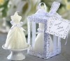 Bride dress shaped Candle Favor with PVC box