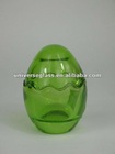 3.5" H glass easter egg jar in green