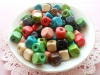 Fashion 10*10mm Square Wooden beads with colorful