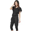 summer fashion crepe black jumpsuit for women