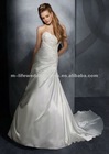 LM8868 charming a line embroidered pearl white wedding dress