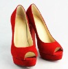 hot sale cls218 brand women red peep toe high heel shoes