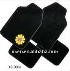 White rose carpet rubber car mat