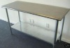 antique commercial stainless steel workbench