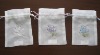 Drawstring embroidered lavender sachet bag