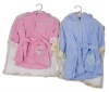 baby towel bathrobe with lovely EMB