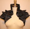 Black Gothica Wrap with Flower Corsage bridal bolero jacket