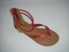 2013 latest developed ladies rome sandals,flat sandals, chain decorated sandals,glitter sandals