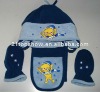 Lucho fleece set ---- hat and gloves and scarf with embroidery