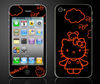 screen protector sticker screen for apple iphone 4 with shining hello kitty patter