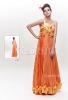 chiffon orange empire floor-length one-shoulder bridemaid dresses 2012 9761