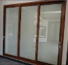 Triple track sliding door, large opening.