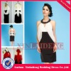 CRD001 2012 new fashion real ladies short halter white and black career dress