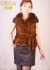 Knit mink fur vest with raccoon dog fur 9030.Fur gilet, fur waistcoat, fur coat, jacket for women.Wholesale/Dropship